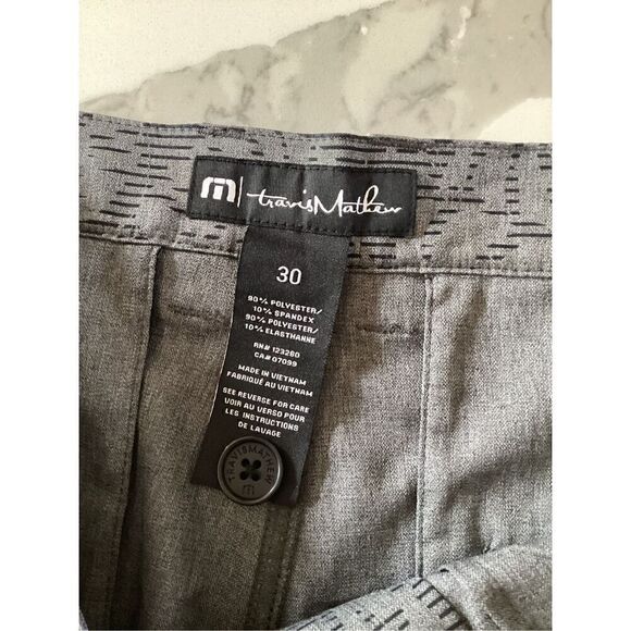 NWT Travis Mathew Go Fish Golf Shorts Sz 30 Heather Gray Palm Leaf - Picture 6 of 8